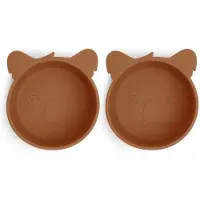 Nuuroo Alex silicone deep plate 2-pack Koala - Caramel Café