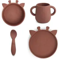 Nuuroo Lykke silicone dinner set 4-pack Giraf