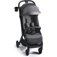 Kinderkraft Hub2, hemel voor kinderbedje, lichtgewicht kinderwagen, uniseks, vaste wielen, opvouwbaar, grijs