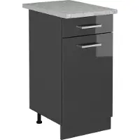Vicco R-Line Keukenonderkast – 40 cm WB Marmer Antraciet Hoogglans