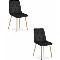 Leobert Chaise - - Libra - Fluweel, zwart / Houten poten - 45 X 54 X 86,5 Cm - Set van 2