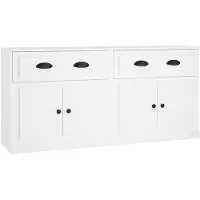 vidaXL Dressoirs 2 st bewerkt hout wit