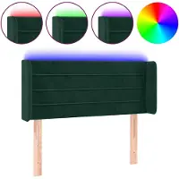 vidaXL Hoofdbord LED 93x16x78/88 cm fluweel donkergroen
