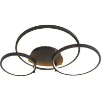 QAZQA Smart plafondlamp zwart 3-lichts met afstandsbediening - Rondas