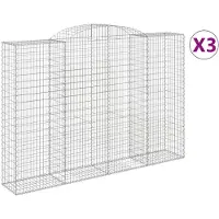 vidaXL Schanskorven 3 st gewelfd 300x50x200/220 cm ijzer