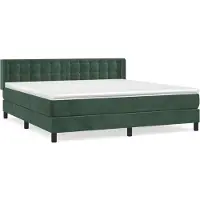vidaXL Boxspring met matras fluweel donkergroen 180x200 cm