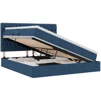 vidaXL Opslag bed met matras met hoofdeinde Blauw 180 x 200 cm Stof