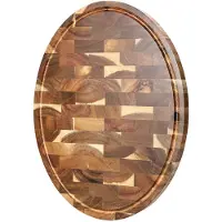 Xinzuo Snijplank ovaal van Acaciahout (kopshout) met anti-slip voetjes, handgrepen en sapgeul | 43 cm x 32 cm x 2.6 cm | Zware kwalitatieve snijplank | Serveerplank | Borrelplank - Tapasplank