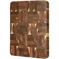 Xinzuo Snijplank van Acaciahout (kopshout) met anti-slip voetjes en handgrepen | Extra dik: 41 cm x 31 cm x 4.2 cm | Zware kwalitatieve en vlakke snijplank