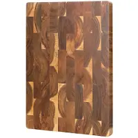 Xinzuo Snijplank van Acaciahout (kopshout) met handgrepen | 43 cm x 31 cm x 3.5 cm | Zware en volledige vlakke kwalitatieve snijplank | Serveerplank | Borrelplank - Tapasplank