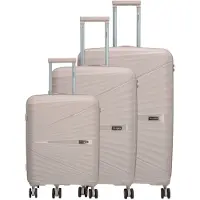 Beagles Travel Kofferset - 3-delig - Hardschalig - TSA-slot - Expandable - Zwenkwielen - Reisset - Lichttaupe