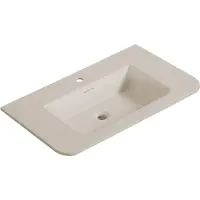 Wiesbaden Wastafel Laro 80x48x1,5 cm Met 1 Kraangat Ronde Hoeken Solid Surface Beige