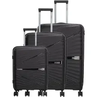 Beagles Travel Kofferset - 3-delig - Hardschalig - TSA-slot - Expandable - Zwenkwielen - Reisset - Zwart