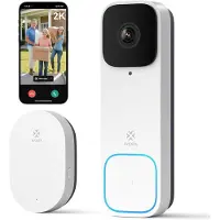 WOOX Video deurbel met chime, wifi, slimme deurbel met camera, draadloos, accu, 2K FHD, 170° ultragroothoek, personen- en pakketdetectie, nachtzicht, 2-weg audio, compatibel met Alexa