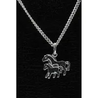 MOOYE ® - Collectie Zilveren Paard ketting hanger - duo