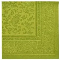 Papstar 5x 50 Servetten ROYAL Collection 1/4 vouw 40 cm x 40 cm lime Brushstroke