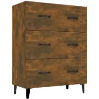 Syfax Dressoir 69,5x34x90 cm bewerkt hout gerookt eikenkleurig