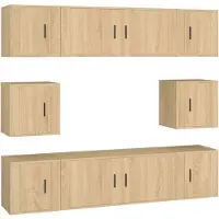 vidaXL 8-delige Tv-meubelset bewerkt hout sonoma eikenkleurig