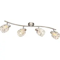 Globo Plafondlamp Kris 4-lichts nikkel