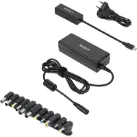 Rebel universele reislader 90W, 15-20V, met automatische spanningaanpassing en Power Delivery, inclusief 12 stekkeradapters, zwart
