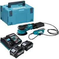 Makita Slijpmachine + polijstmachine, BO 001 CGM201 Accuschuurmachine 40 V max. 125 mm 5,0 mm slag Borstelloos + 2x accu 4,0 Ah (Excentrische schuurmachine)