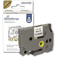 MediaRange Label Tape Cartridge, Replacing Brother TZ-131/TZe-131, 12mm, 8m, Laminated and Permanent Adhesive, Black on Clear - 3 stuks