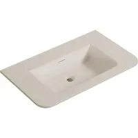 Wiesbaden Wastafel laro 80x48x1,5 cm zonder kraangat ronde hoeken solid surface beige