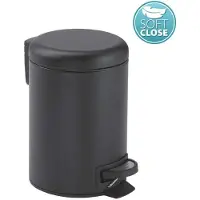 Gedy Potty Soft Close pedaalemmer 5l, zwart mat