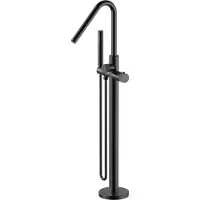 Alvoro Aura Vrijstaande Badkraan Thermostatisch - Mat Zwart PVD - Messing - Kranen, Badkranen, Vrijstaande Badkranen - 5404024128361