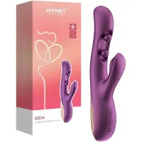 Honey Play Box Gem - App-gestuurde, met kralen uitgeruste G-spot- en clitorisvibrator (paars)