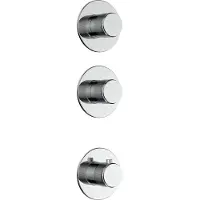 Alvoro Aura Afbouwdeel Voor Inbouw Thermostaat Met 2 Stopkranen - Chroom - Kranen, Badkranen, Inbouw Badkranen - 5404024125513