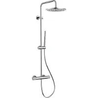 Alvoro Aura Opbouw Regendoucheset - Chroom - RVS 304 - Kranen, Douchekranen, Douchesets, Opbouw Douchesets, Stortdouches - Kranen, Douchekranen, Douchesets, Opbouw douchesets, Stortdouches