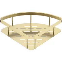 Alvoro Aura Hoek Douchekorf 22x7x22cm - Geborsteld Messing PVD - RVS 304 - Accessoires, Douche Accessoires, Doucherekken - 5404024125827