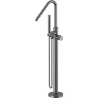Alvoro Aura Vrijstaande Badkraan Thermostatisch - Geborsteld Gunmetal PVD - Messing - Kranen, Badkranen, Vrijstaande Badkranen - 5404024128354