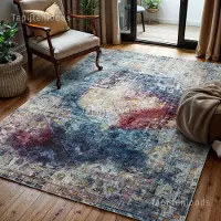 Muratap Picasso heriz vintage vloerkleed multi / blauw laagpolig- 200x200