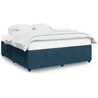 vidaXL Bedframe, blauw, 180x200 cm, fluweel