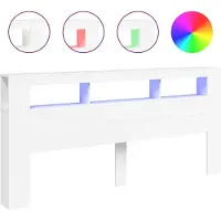 vidaXL Hoofdeinde met LED 220x18,5x103,5 cm bewerkt hout wit