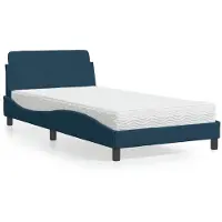 vidaXL Bed met matras "Dover" fluweel blauw 100x200 cm