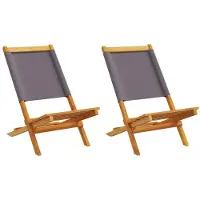 vidaXL Tuinstoelen 2 st inklapbaar acaciahout en stof antracietkleurig