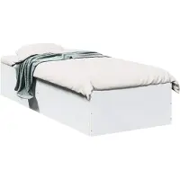 vidaXL Bedframe bewerkt hout wit 75x190 cm