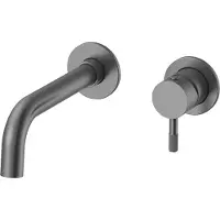 Alvoro Aura Afbouwdeel Voor Inbouw Wastafelkraan - Geborsteld Gunmetal PVD - RVS 304 - Kranen, Wastafelkranen, Inbouw Wastafelkranen - 5404024124844