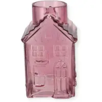DK Design Daan Kromhout - Vaas - Bloemenvaas - Glas - Huis - Roze - 13x13x22 cm - House