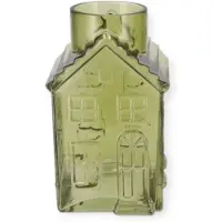 Daan Kromhout - Vaas - Bloemenvaas - Glas - Huis - Groen - 13x13x22 cm - House