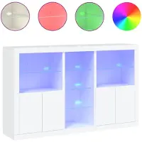 vidaXL Dressoir met LED-verlichting 162x37x100 cm wit