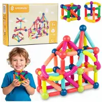 Springos Magnetisch speelgoed - 128 Stuks - Montessori speelgoed - Speelgoed kinderen