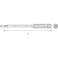 Bernstein 6-TX09-75 Torx-bit HRC-staal Hooggelegeerd E 6.3 6 stuk(s)