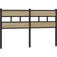 vidaXL Vervangend hoofdbord 135 cm ijzer en bewerkt hout sonoma eikenkleurig