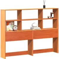 vidaXL Hoofdbord met opbergruimte 135 cm massief grenenhout wasbruin