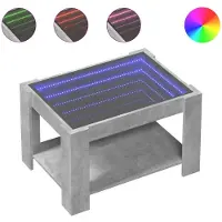 vidaXL Salontafel met LED 73x53x45 cm bewerkt hout betongrijs