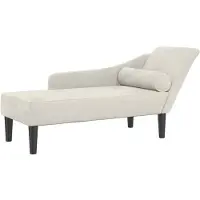vidaXL Chaise longue met kussens fluweel crèmekleurig